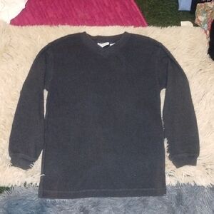 Kids V-Neck Charcoal Gray Top